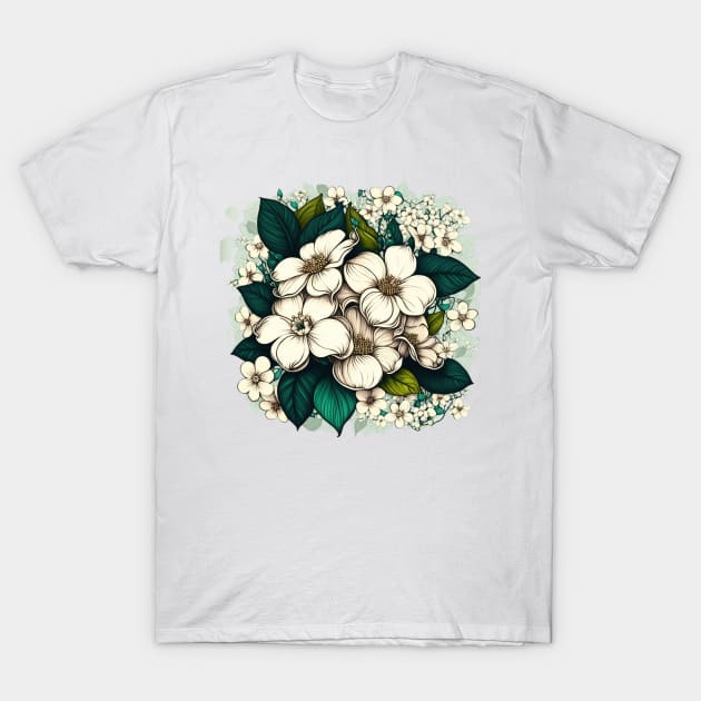 Floral print flower center T-Shirt by Micapox